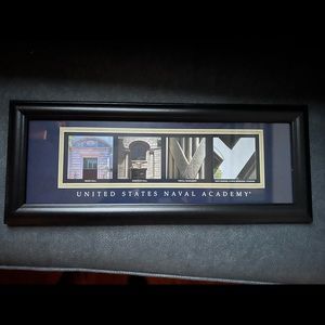 FRAMED LETTER ART - NAVAL ACADEMY - SPELLED OUT IN CAMPUS PHOTOS